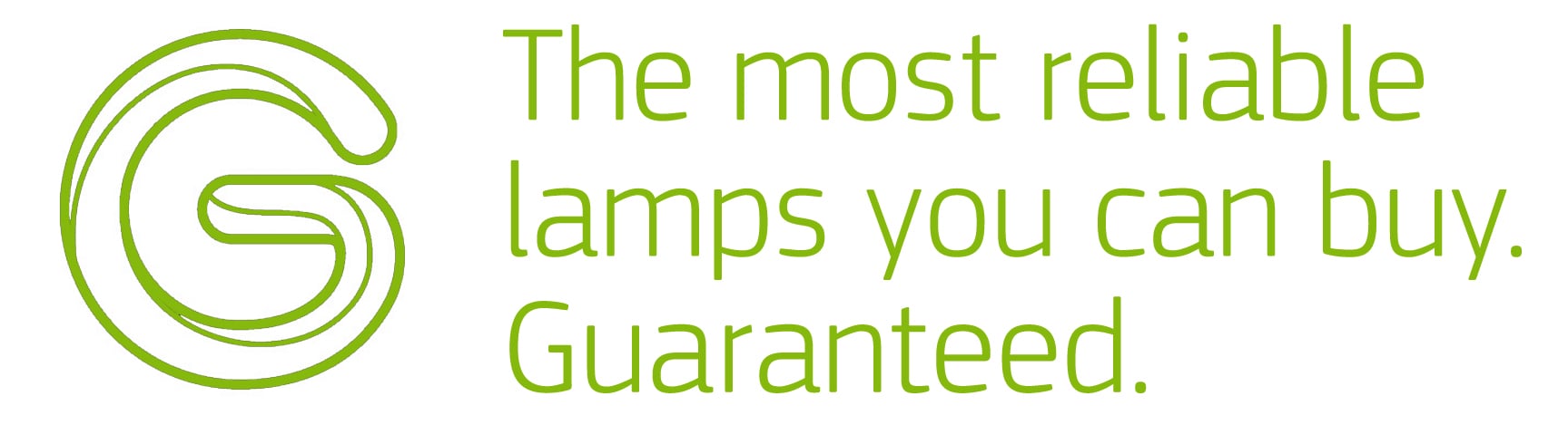 G logo + The most reliable lamps you can buy, guaranteed