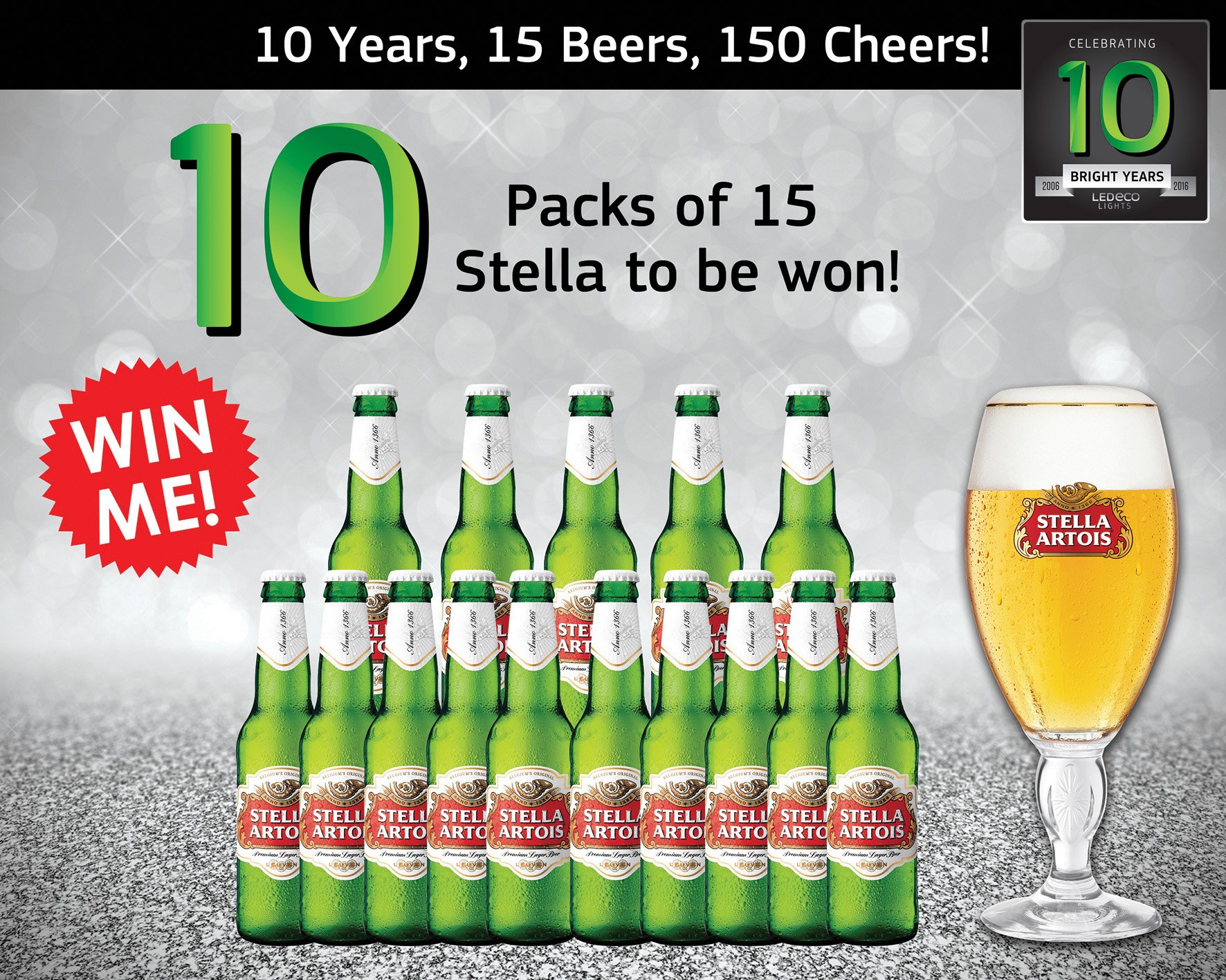 LED Eco Lights & Electrical Times Beer Competition (sml) RGB 10 Years, 15 Beers, 150 Cheers
